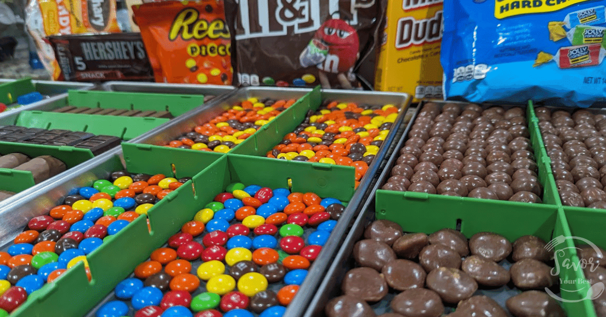 Freeze drying candy. Popular candies set in freeze dryer trays