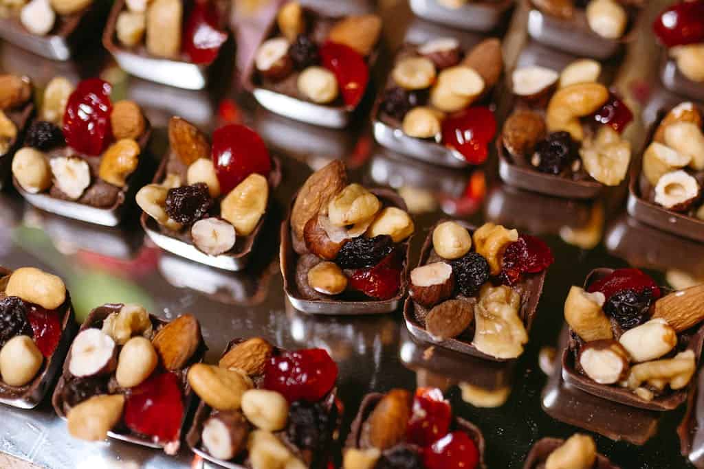 Assorted Nut and Fruit Chocolate Bites