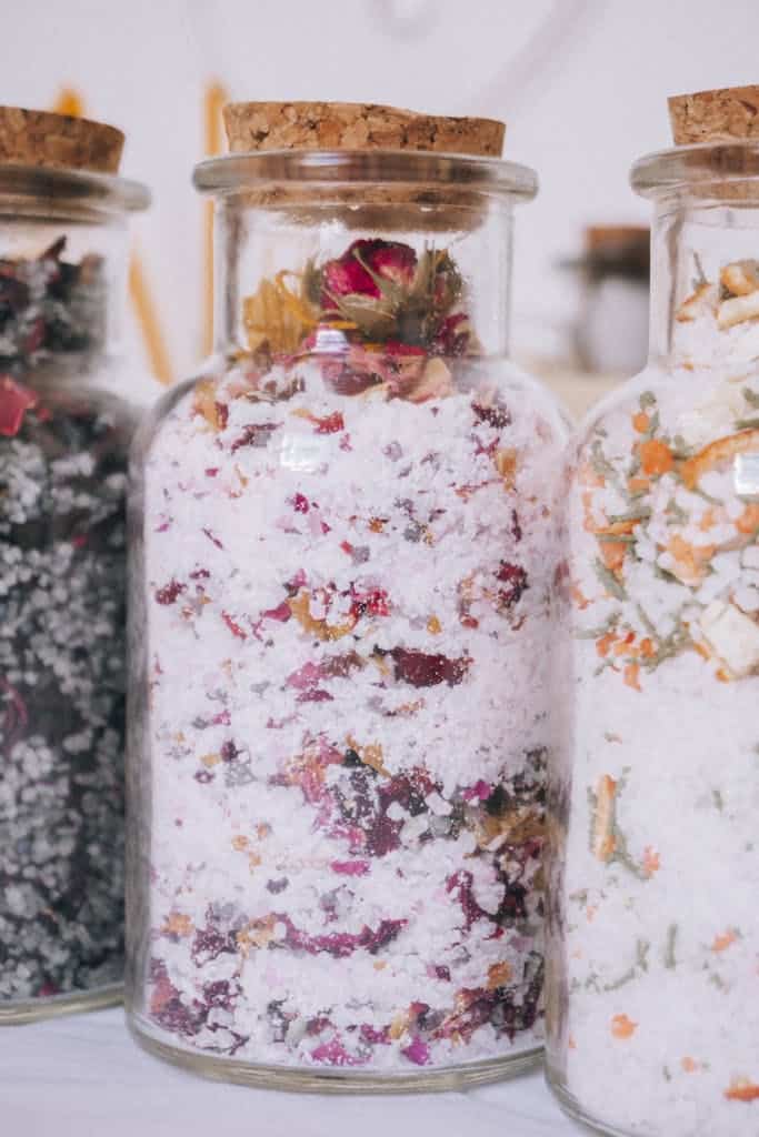 Close Up of Aromatherapy Milk Bath in Jar
